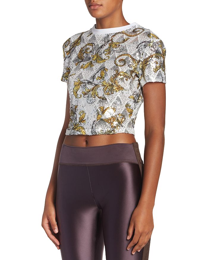 Футболка с пайетками Versace Jeans Couture, белый 
Футболка с пайетками Versace Jeans Couture, белый