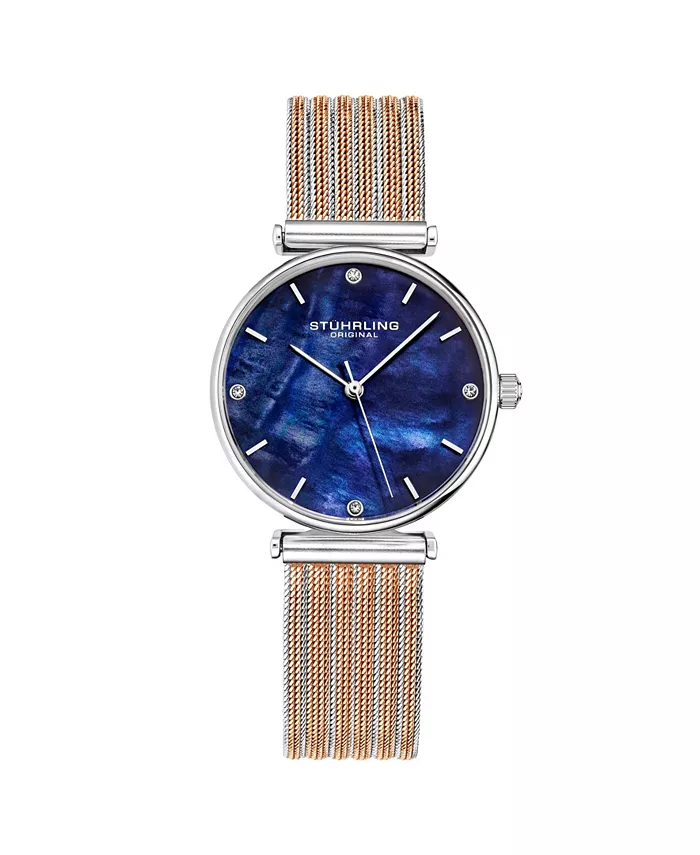 Женские часы-браслет из нержавеющей стали с сетчатым ремешком, цвет розовое золото - серебристый, 32 мм Stuhrling, розовый
Женские часы-браслет из нержавеющей стали с сетчатым ремешком, цвет розовое золото - серебристый, 32 мм Stuhrling, розовый