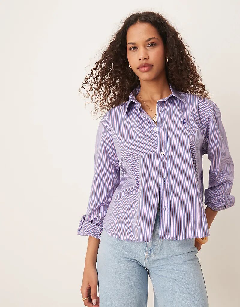 Рубашка с полосками в виде логотипа Polo Ralph Lauren синего и красного цветов
Рубашка с полосками в виде логотипа Polo Ralph Lauren синего и красного цветов