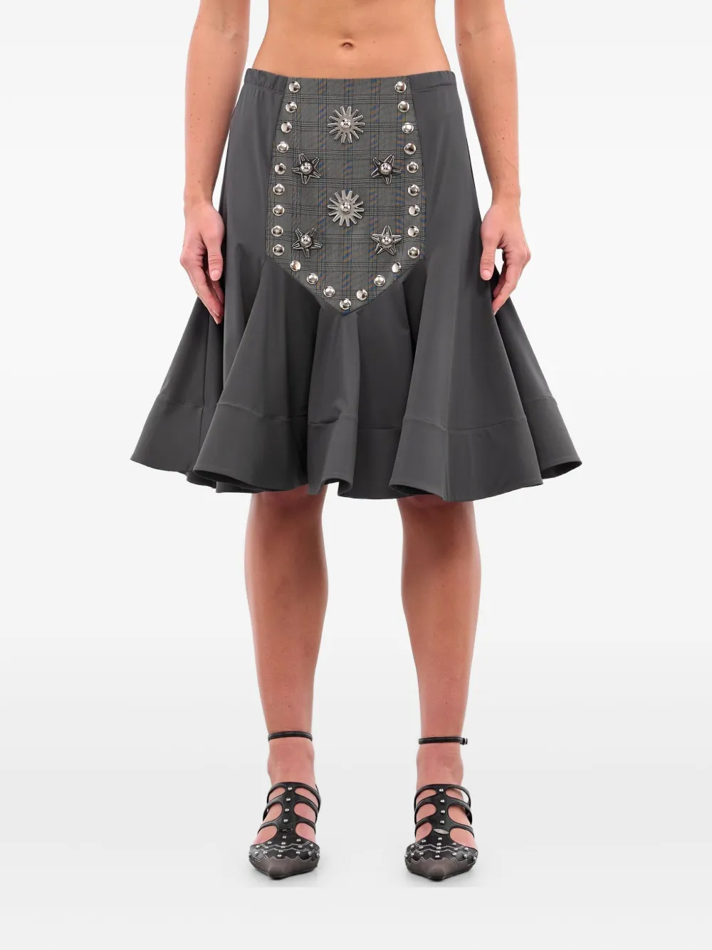 Юбка миди с оборками и клетчатыми вставками Chopova Lowena, серый
Юбка миди с оборками и клетчатыми вставками Chopova Lowena, серый