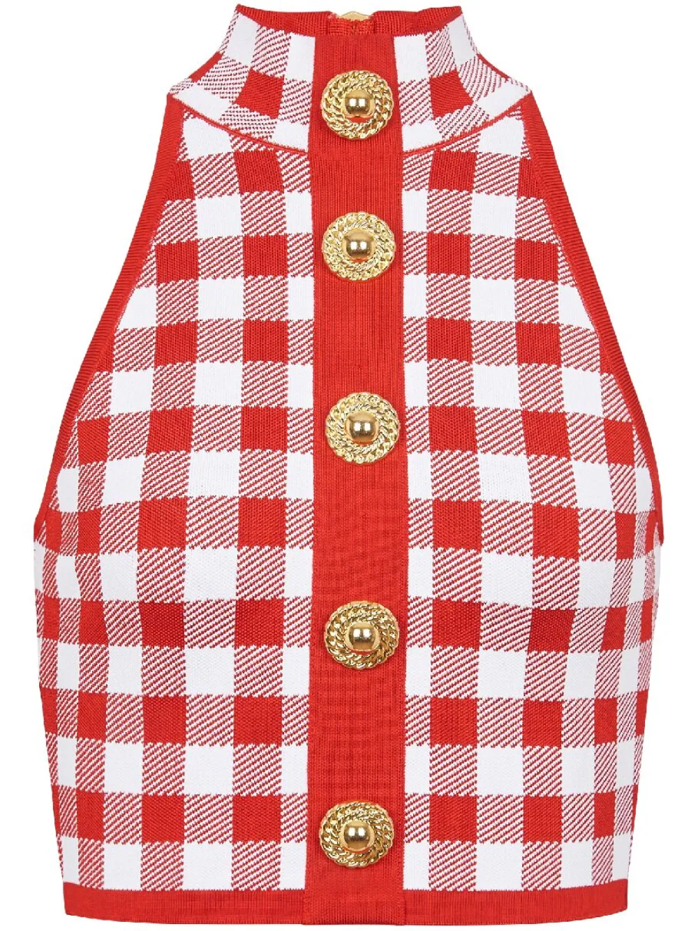 Укороченный топ 5-Button в клетку BALMAIN, красный
Укороченный топ 5-Button в клетку BALMAIN, красный