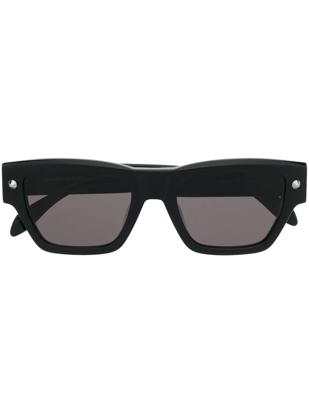 Квадратные солнцезащитные очки с гравировкой логотипа Alexander McQueen Eyewear, черный 
Квадратные солнцезащитные очки с гравировкой логотипа Alexander McQueen Eyewear, черный