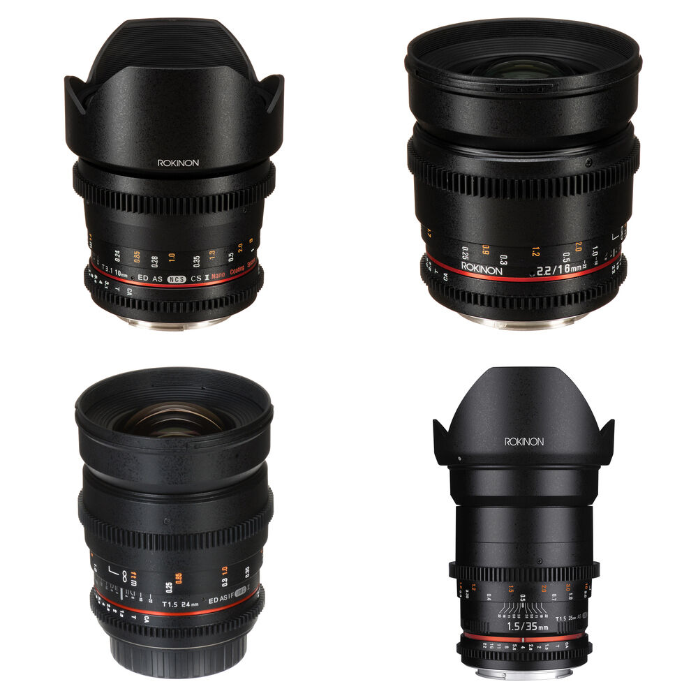Комплект широкоугольных объективов Rokinon Cine DS для APS-C (Canon EF) 
Комплект широкоугольных объективов Rokinon Cine DS для APS-C (Canon EF)