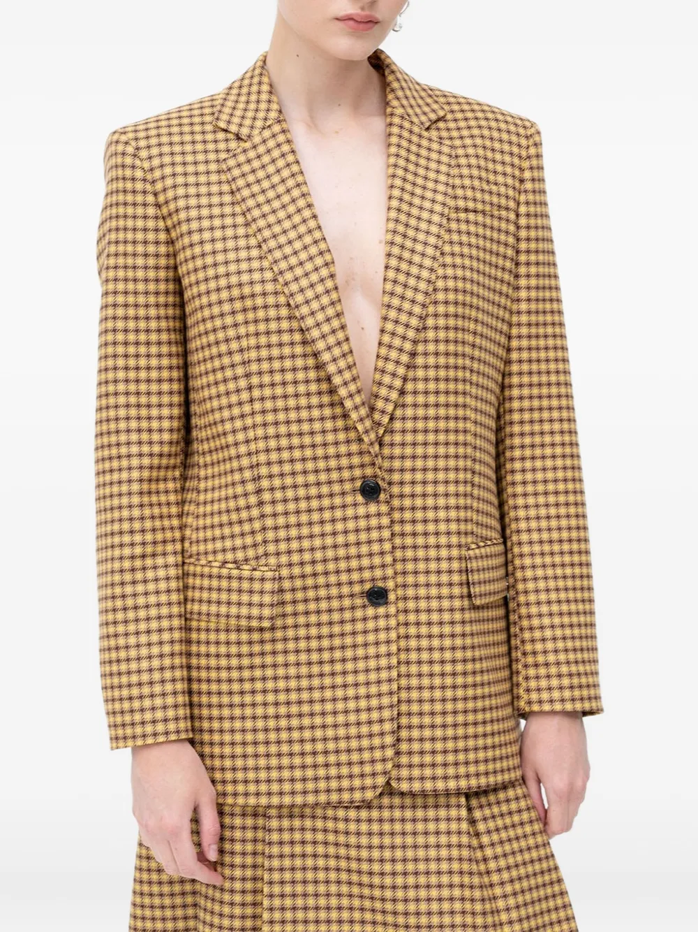 Однобортный пиджак в клетку Hugo, желтый
Однобортный пиджак в клетку Hugo, желтый