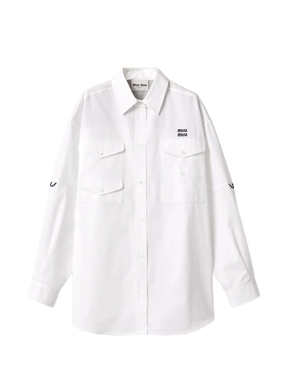 Рубашка с вышитым логотипом MIU MIU, белый
Рубашка с вышитым логотипом MIU MIU, белый
