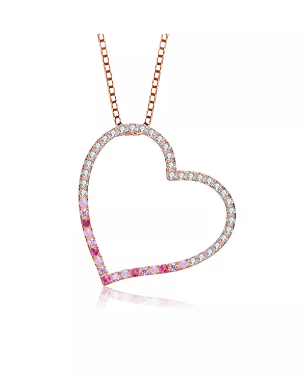 Тонкое ожерелье из стерлингового серебра с круглыми кубическими цирконами в форме открытого сердца Genevive, pink
Тонкое ожерелье из стерлингового серебра с круглыми кубическими цирконами в форме открытого сердца Genevive, pink