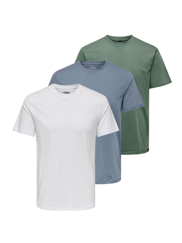 Футболка ONLY & SONS, цвет weiß/grün/blau 
Футболка ONLY & SONS, цвет weiß/grün/blau