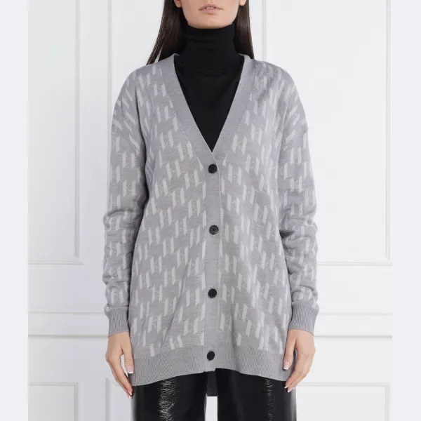 Удлиненный кардиган с добавлением шерсти Karl Lagerfeld, серый
Удлиненный кардиган с добавлением шерсти Karl Lagerfeld, серый