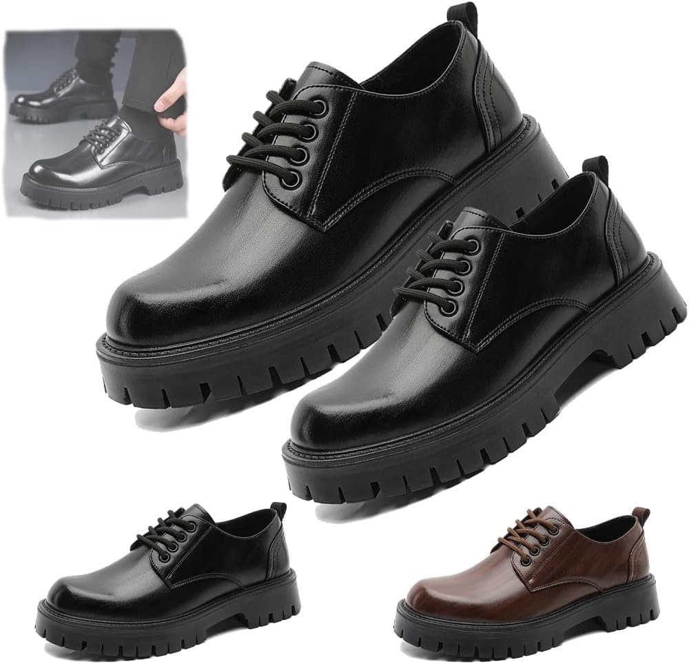 Мужские винтажные кожаные туфли с шнуровкой на платформе, мужские туфли-оксфорды на толстой подошве, нескользящие, водонепроницаемые, для делового и официального стиля Generic, черный
Мужские винтажные кожаные туфли с шнуровкой на платформе, мужские туфли-оксфорды на толстой подошве, нескользящие, водонепроницаемые, для делового и официального стиля Generic, черный