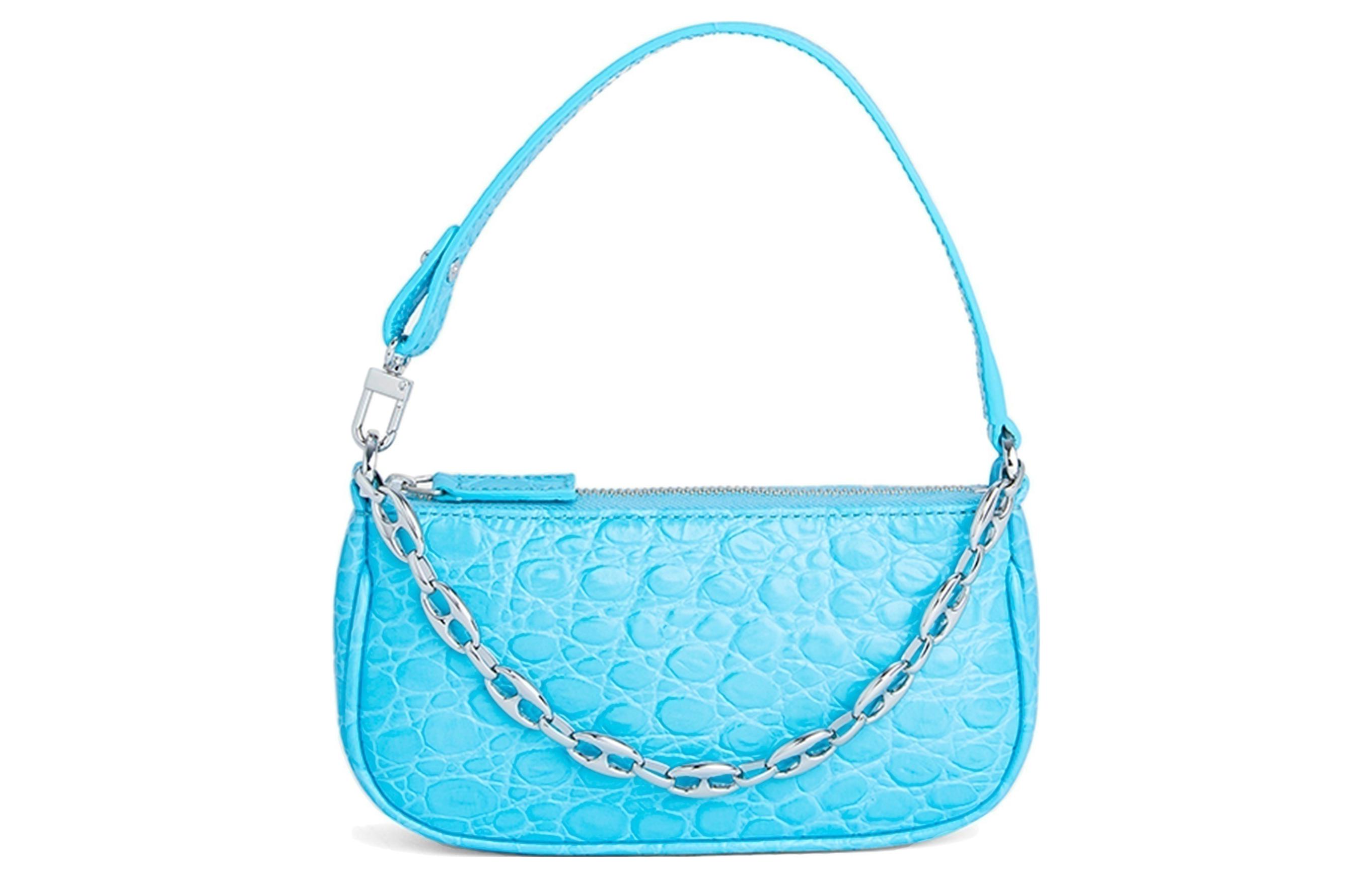 By Far Миниатюрная кожаная сумка через плечо Rachel женская синяя 
By Far Миниатюрная кожаная сумка через плечо Rachel женская синяя