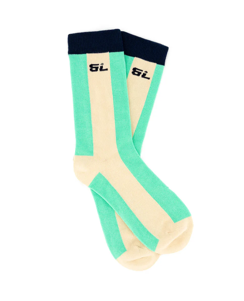 Длинные хлопковые носки в синюю и кремовую полоску Black Limba, бирюзовый
Длинные хлопковые носки в синюю и кремовую полоску Black Limba, бирюзовый