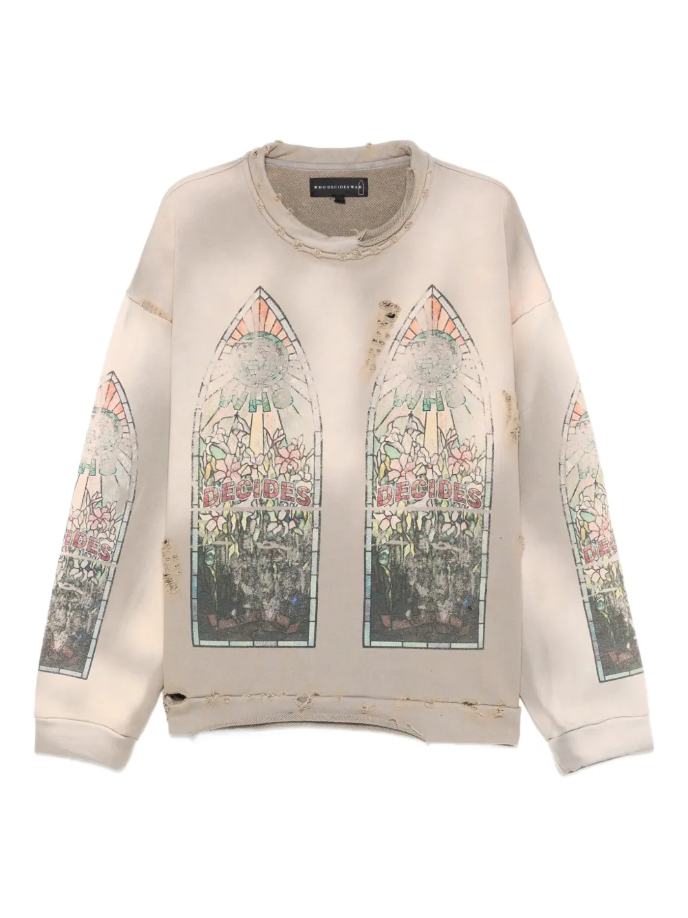 Джемпер с принтом и эффектом потертости Who Decides War, серый
Джемпер с принтом и эффектом потертости Who Decides War, серый