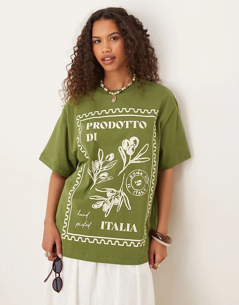 Футболка ASOS DESIGN свободного кроя с итальянским цветочным принтом цвета хаки
Футболка ASOS DESIGN свободного кроя с итальянским цветочным принтом цвета хаки