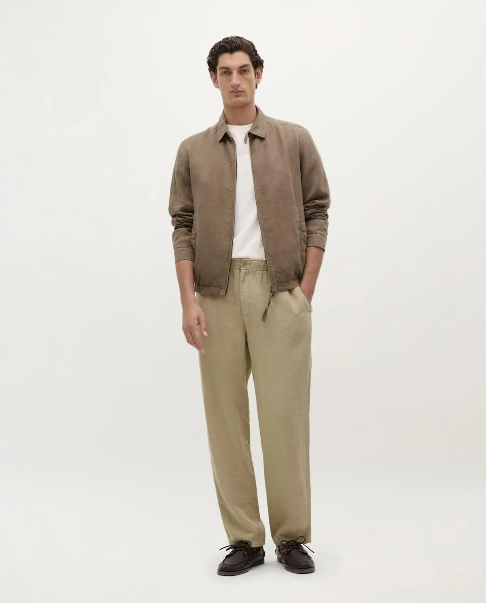 Мужские льняные брюки классического кроя с карманами Scalpers, хаки 
Мужские льняные брюки классического кроя с карманами Scalpers, хаки