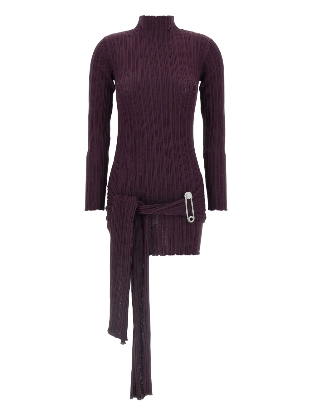 Мини-платье из ребристой вязки с высоким воротом и поясом Giuseppe Di Morabito, фиолетовый
Мини-платье из ребристой вязки с высоким воротом и поясом Giuseppe Di Morabito, фиолетовый