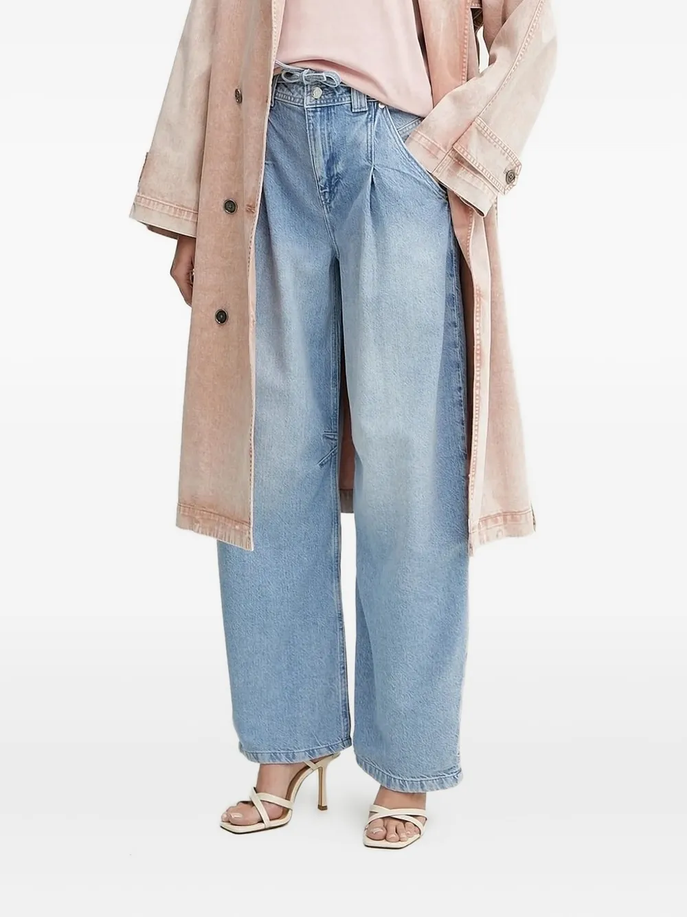 Джинсы со складками и завязками BOSS, синий 
Джинсы со складками и завязками BOSS, синий