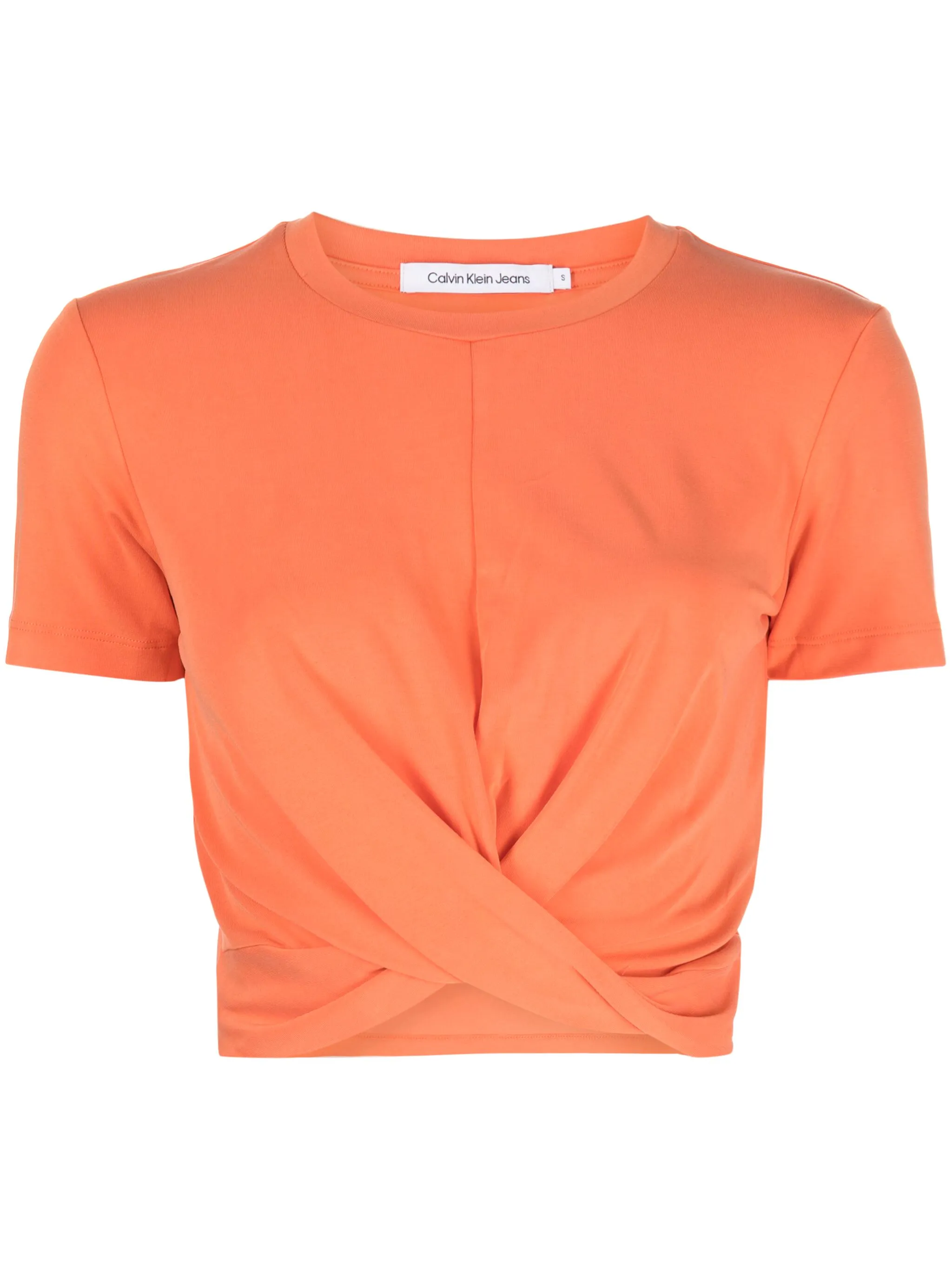 Укороченный топ с короткими рукавами Calvin Klein, оранжевый
Укороченный топ с короткими рукавами Calvin Klein, оранжевый