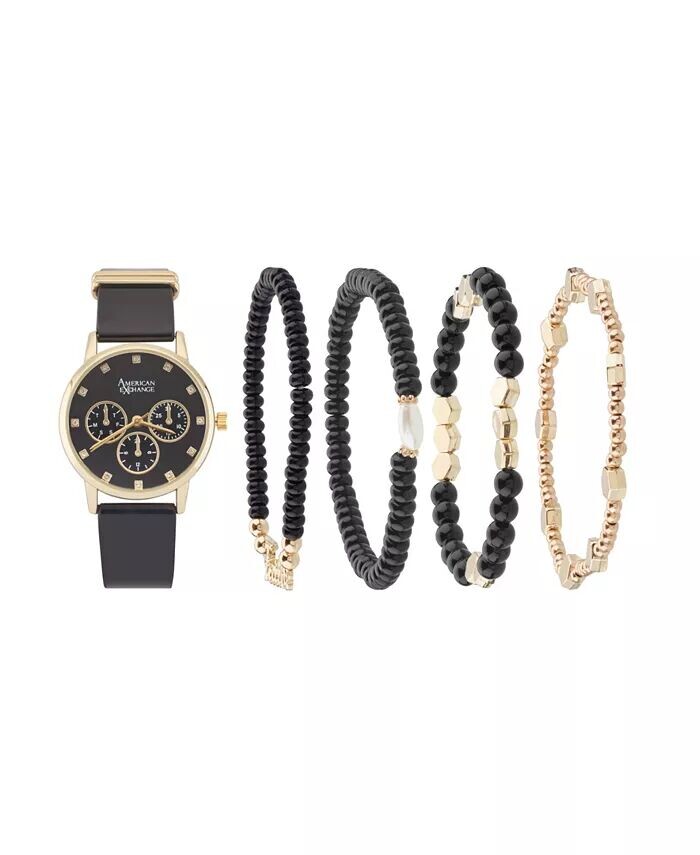 Женские аналоговые часы с черным лакированным полиуретановым кожаным ремешком, подарочный набор диаметром 32 мм American Exchange, черный
Женские аналоговые часы с черным лакированным полиуретановым кожаным ремешком, подарочный набор диаметром 32 мм American Exchange, черный