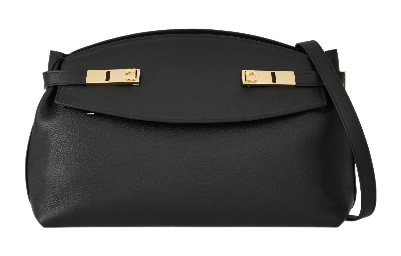 Ferragamo Ганачини кожаная наплечная сумка через плечо большая женская черная
Ferragamo Ганачини кожаная наплечная сумка через плечо большая женская черная