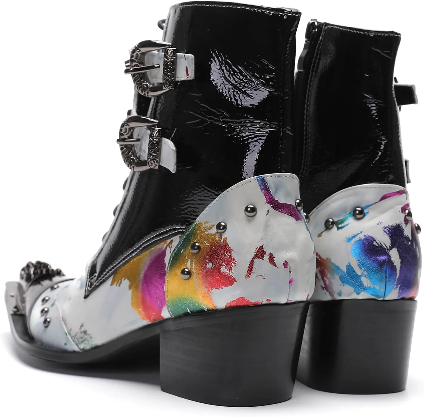 Мужские повседневные вестерн-ботинки Santimon Mens - Средние ботинки из натуральной кожи с бусинами и металлическим носком «крыло» для выпускного, балла или дискотеки, белый/черный
Мужские повседневные вестерн-ботинки Santimon Mens - Средние ботинки из натуральной кожи с бусинами и металлическим носком «крыло» для выпускного, балла или дискотеки, белый/черный