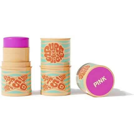 Surf Stick Bell SPF 50+ Натуральный минеральный веганский солнцезащитный крем Розовый