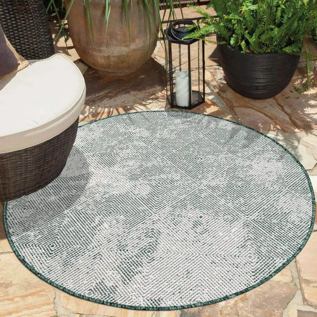 Ковер Carpet City для улицы "DUO RUG 5845", круглый, двусторонний ковер, устойчивый к атмосферным воздействиям внутри и снаружи, на балконе, террасе, в гостиной Ø 120 см, зеленый
Ковер Carpet City для улицы "DUO RUG 5845", круглый, двусторонний ковер, устойчивый к атмосферным воздействиям внутри и снаружи, на балконе, террасе, в гостиной Ø 120 см, зеленый
