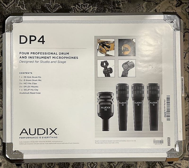 Комплект микрофонов Audix DP4 4-Piece Drum Mic Pack with Case, Clips
Комплект микрофонов Audix DP4 4-Piece Drum Mic Pack with Case, Clips