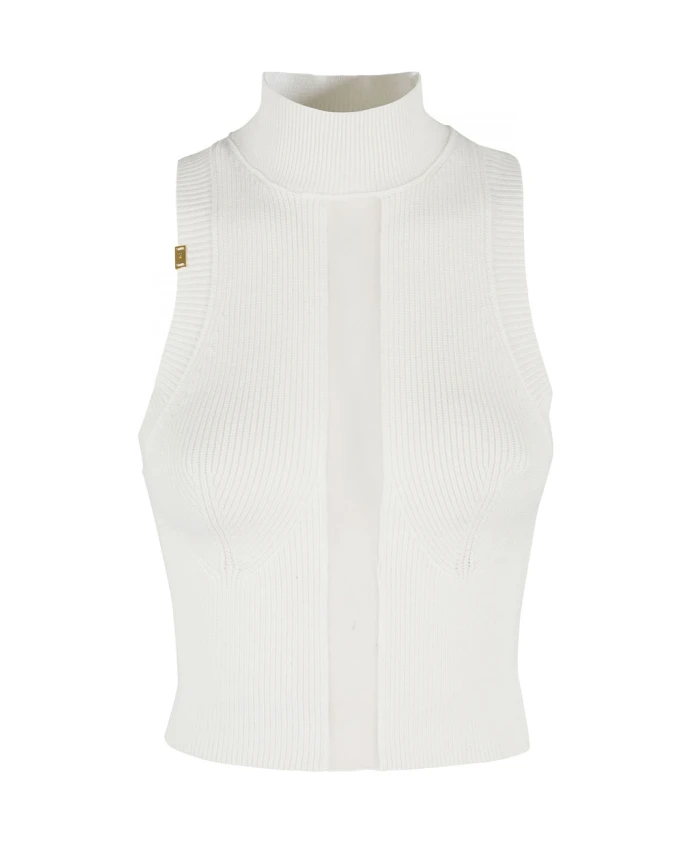 Футболка цвета слоновой кости с тюлевой отделкой. Elisabetta Franchi, белый
Футболка цвета слоновой кости с тюлевой отделкой. Elisabetta Franchi, белый