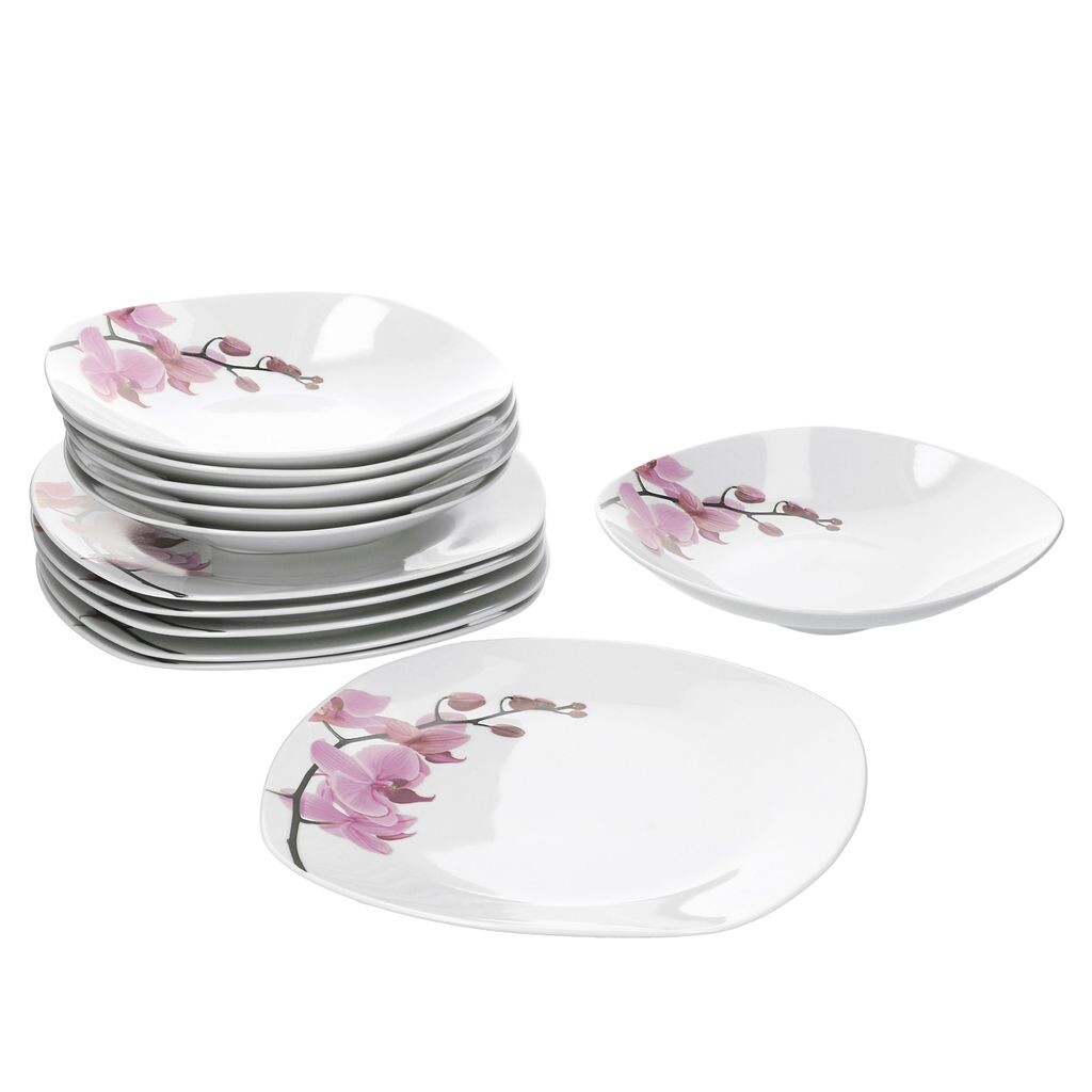 Обеденный сервиз 12 шт. Kyoto Orchid слегка квадратный фарфор на 6 персон белый с декором Van Well
Обеденный сервиз 12 шт. Kyoto Orchid слегка квадратный фарфор на 6 персон белый с декором Van Well