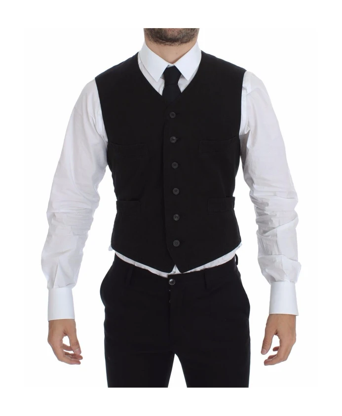 Классический черный хлопковый жилет Dolce & Gabbana, черный
Классический черный хлопковый жилет Dolce & Gabbana, черный