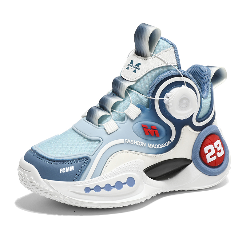 Баскетбольные кроссовки средней высоты с противоскользящей подошвой, устойчивые к истиранию и отскоку, детские FCMM, синий 
Баскетбольные кроссовки средней высоты с противоскользящей подошвой, устойчивые к истиранию и отскоку, детские FCMM, синий