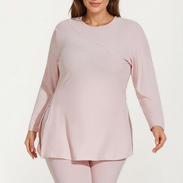 Женский плюс сайз удлиненный топ с длинным рукавом и фактурной тканью, круглый вырез, свободный крой и подчеркивающий шов Anna-Kaci
Женский плюс сайз удлиненный топ с длинным рукавом и фактурной тканью, круглый вырез, свободный крой и подчеркивающий шов Anna-Kaci