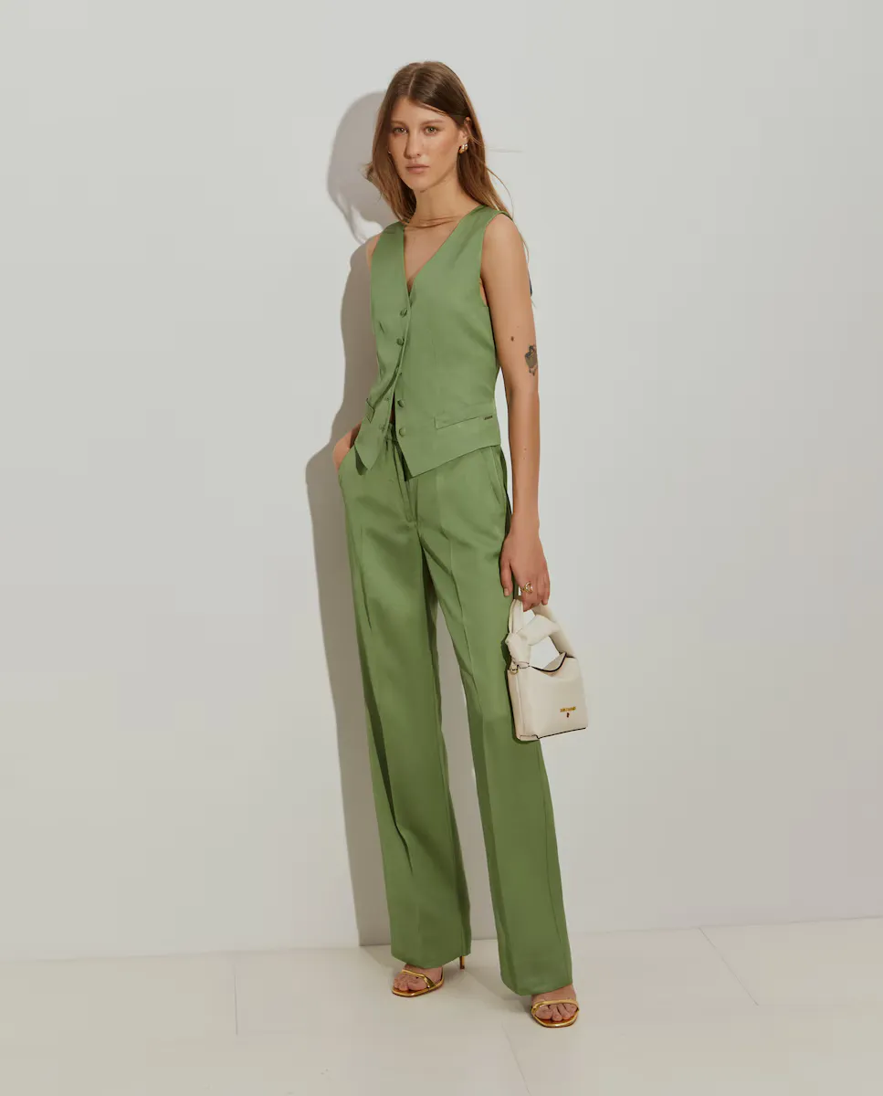 Женские брюки прямого кроя с высокой талией из льна Lion of Porches, зеленый
Женские брюки прямого кроя с высокой талией из льна Lion of Porches, зеленый