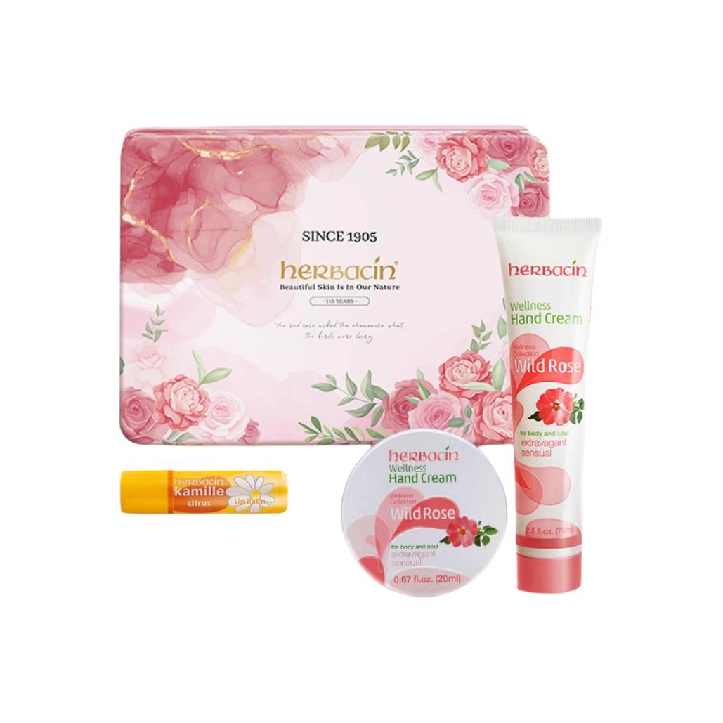 Набор для ухода chamomile rose gift box улучшение эластичности ароматическая функция Herbacin, Three-Piece Set: розовый Hand Cream 75ml+розовый Mini Hand Cream 20ml+Lemon Lip Balm 4.8g
Набор для ухода chamomile rose gift box улучшение эластичности ароматическая функция Herbacin, Three-Piece Set: розовый Hand Cream 75ml+розовый Mini Hand Cream 20ml+Lemon Lip Balm 4.8g
