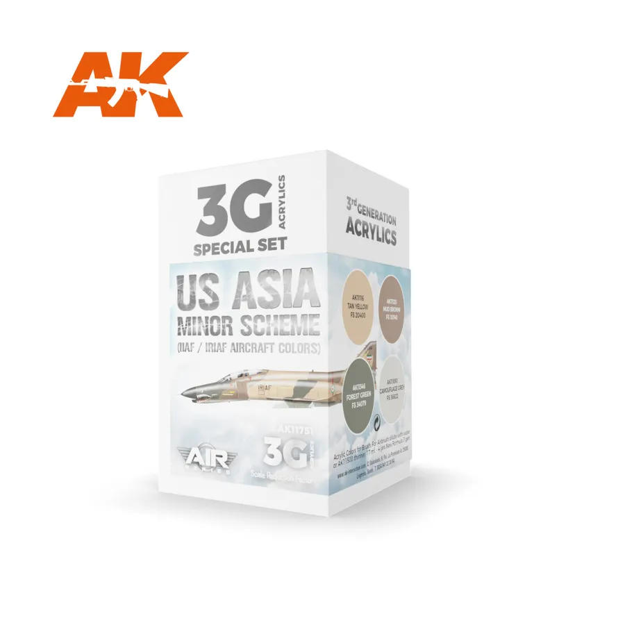 Схема Малой Азии США (цвета самолетов IIAF / IRIAF), 3rd Gen Acrylic Special Set
Схема Малой Азии США (цвета самолетов IIAF / IRIAF), 3rd Gen Acrylic Special Set