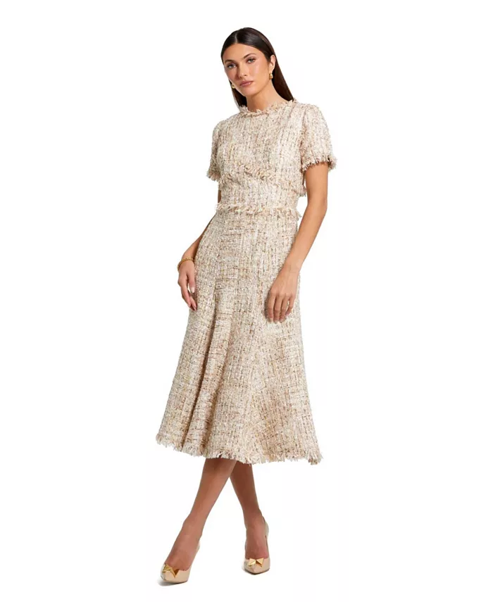 Женское миди-платье трапеция с коротким рукавом из букле Mac Duggal, розовый
Женское миди-платье трапеция с коротким рукавом из букле Mac Duggal, розовый