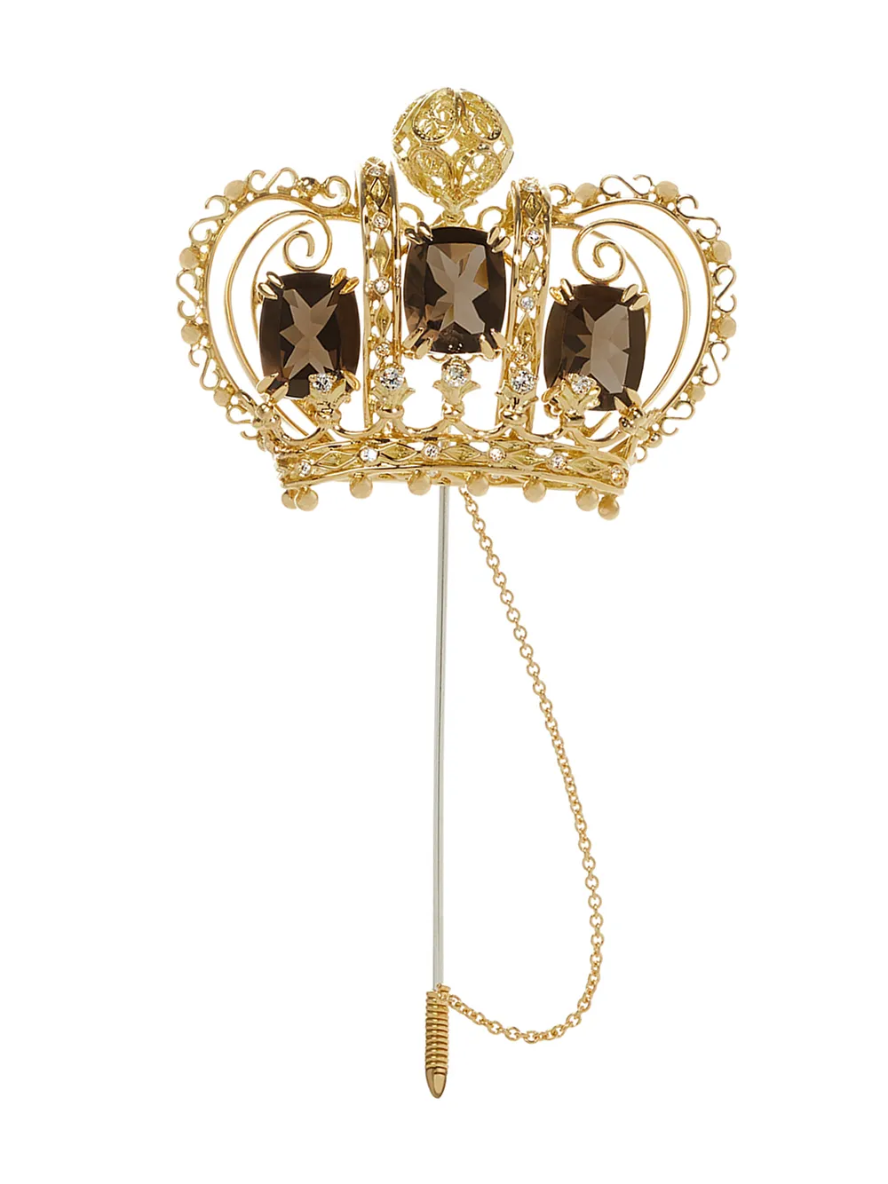 Брошь в форме короны из желтого золота с бриллиантами DOLCE & GABBANA, золотой
Брошь в форме короны из желтого золота с бриллиантами DOLCE & GABBANA, золотой