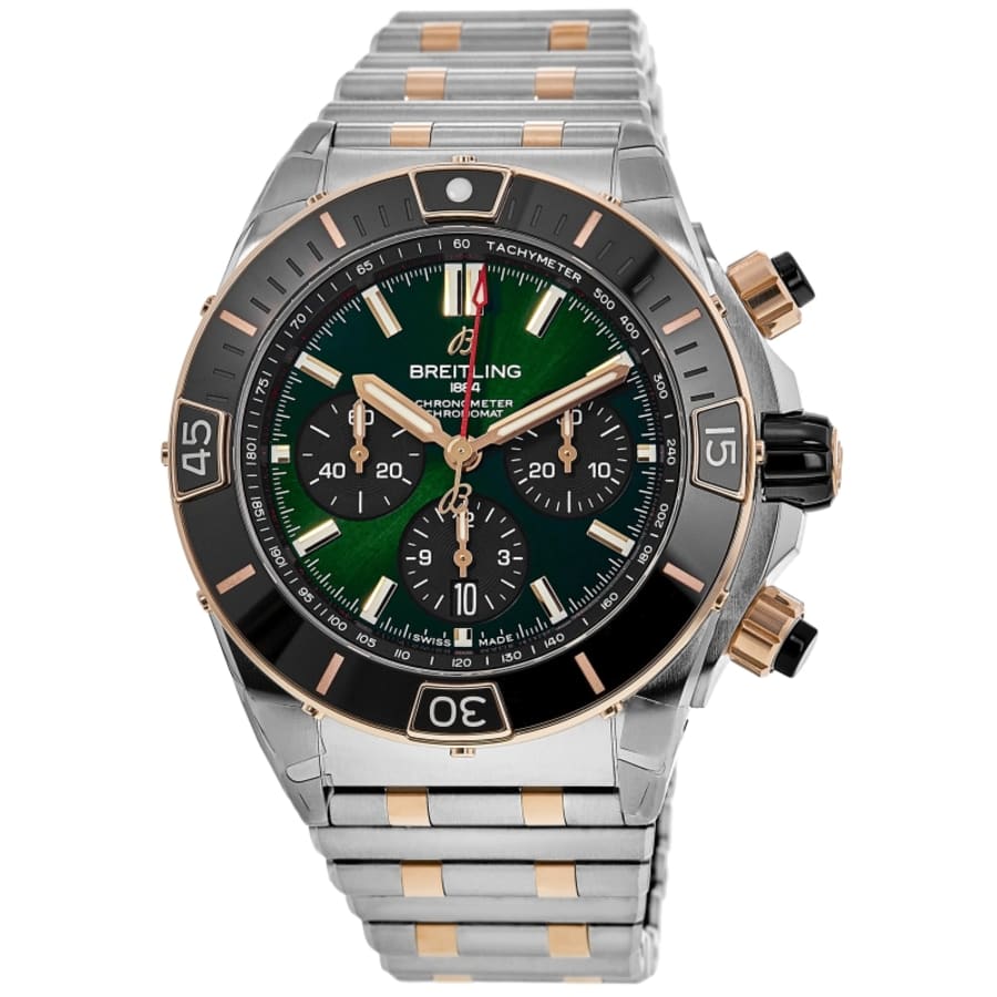 Мужские часы Breitling Super Chronomat B01 44 с зеленым циферблатом и хронографом из стали UB0136251L1U1
Мужские часы Breitling Super Chronomat B01 44 с зеленым циферблатом и хронографом из стали UB0136251L1U1