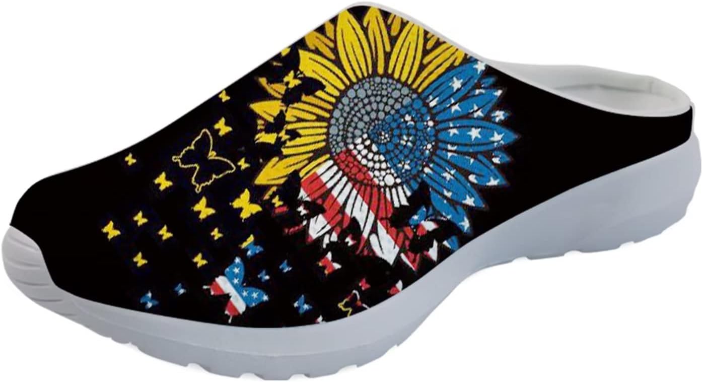 Женские мюли Forchrinse South Indian Aztec с полоской, тапочки на плоской подошве с поддержкой свода стопы, для ходьбы, садовые сабо, легкие, Sunflower Butterfly American Flag
Женские мюли Forchrinse South Indian Aztec с полоской, тапочки на плоской подошве с поддержкой свода стопы, для ходьбы, садовые сабо, легкие, Sunflower Butterfly American Flag