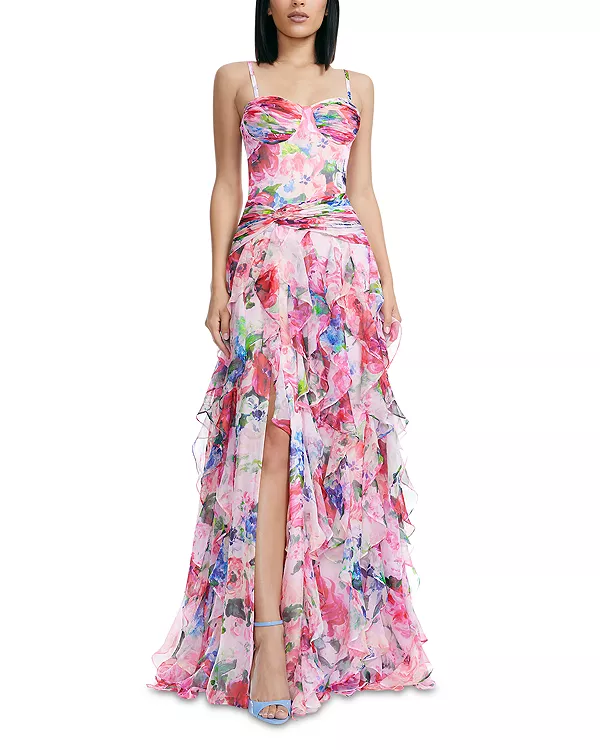 Роскошное платье с цветочным узором и каскадными оборками Dress The Population, розовый
Роскошное платье с цветочным узором и каскадными оборками Dress The Population, розовый