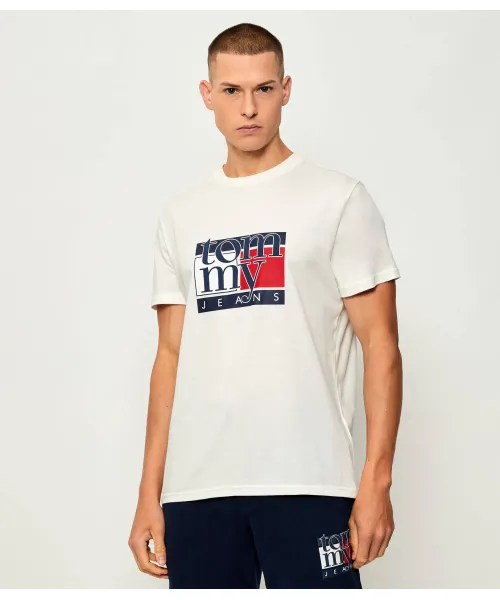 Футболка Slim fit Tommy Jeans, бежевый 
Футболка Slim fit Tommy Jeans, бежевый
