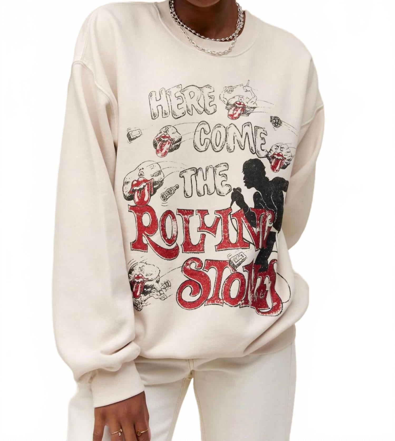 Толстовка Rolling Stones Here Comes The Stones грязно-белого цвета DAYDREAMER 
Толстовка Rolling Stones Here Comes The Stones грязно-белого цвета DAYDREAMER