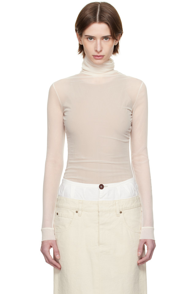 Боди с высоким воротом Maison Margiela, цвет off-white
Боди с высоким воротом Maison Margiela, цвет off-white