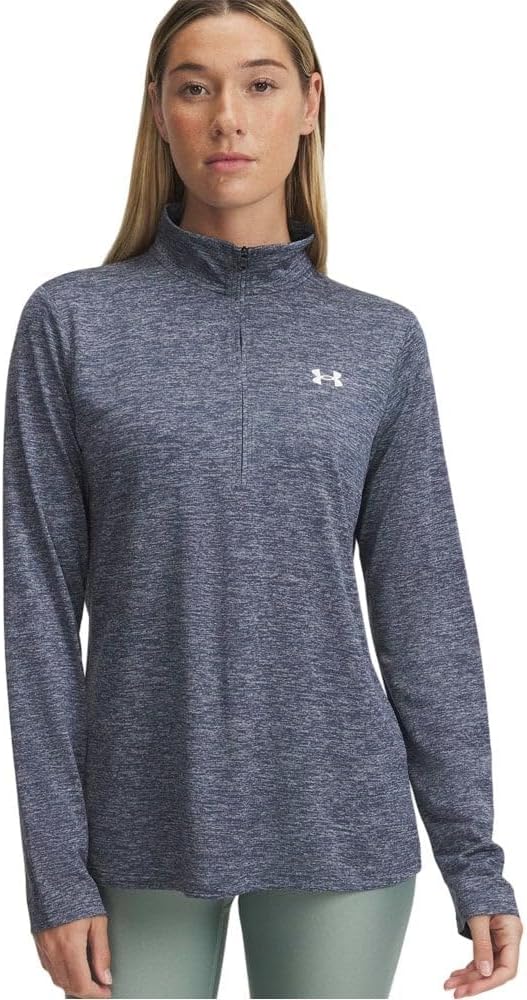 Under Armour Women's Tech Twist Quarter Zip, Downpour Gray/White
Under Armour Women's Tech Twist Quarter Zip, Downpour Gray/White