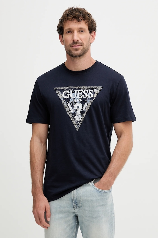 Хлопковая футболка Guess, темно-синий
Хлопковая футболка Guess, темно-синий