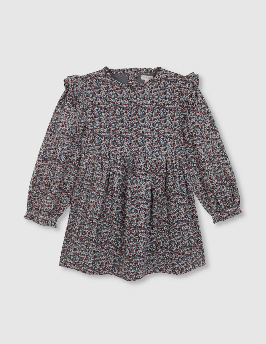 Детское платье с цветочным принтом и рюшами Gocco, синий
Детское платье с цветочным принтом и рюшами Gocco, синий