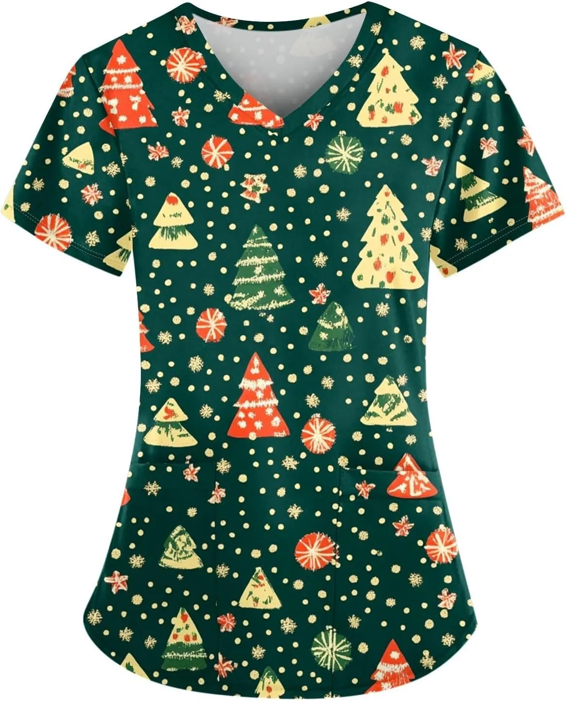 Женский топ для скраба с V-образным вырезом, коротким рукавом и новогодним принтом FlekmanArt
Женский топ для скраба с V-образным вырезом, коротким рукавом и новогодним принтом FlekmanArt