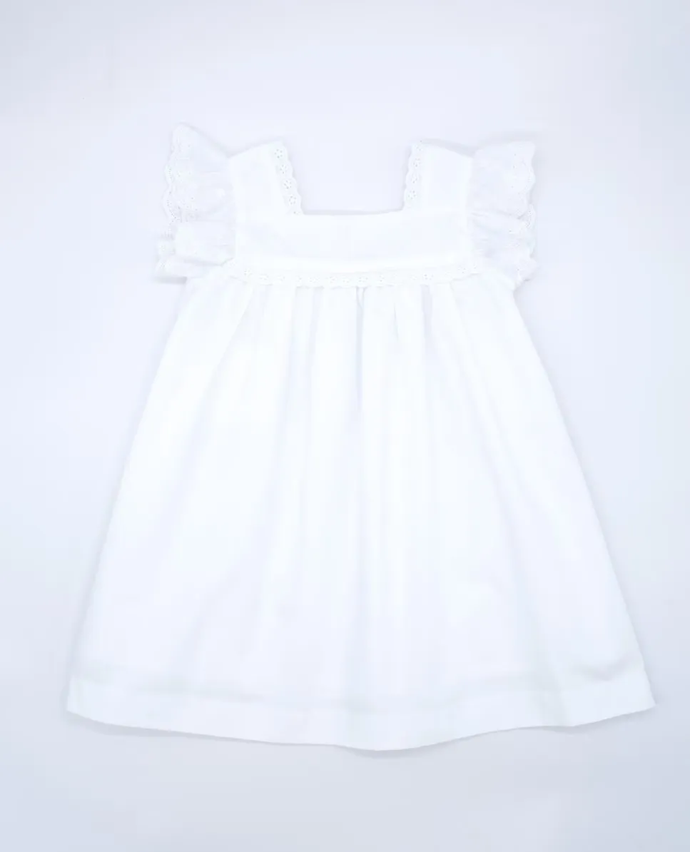 Платье из хлопка для девочки с квадратным вырезом Fina Ejerique, белый
Платье из хлопка для девочки с квадратным вырезом Fina Ejerique, белый