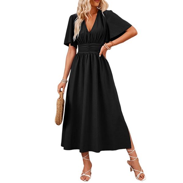 Женское платье миди с v-образным вырезом и коротким рукавом в стиле бохо Yesfashion, Black
Женское платье миди с v-образным вырезом и коротким рукавом в стиле бохо Yesfashion, Black