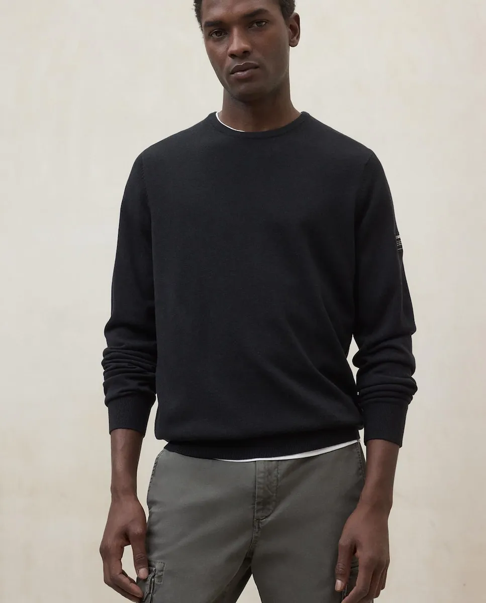 Мужской тонкий трикотажный свитер с круглым вырезом Ecoalf, черный
Мужской тонкий трикотажный свитер с круглым вырезом Ecoalf, черный